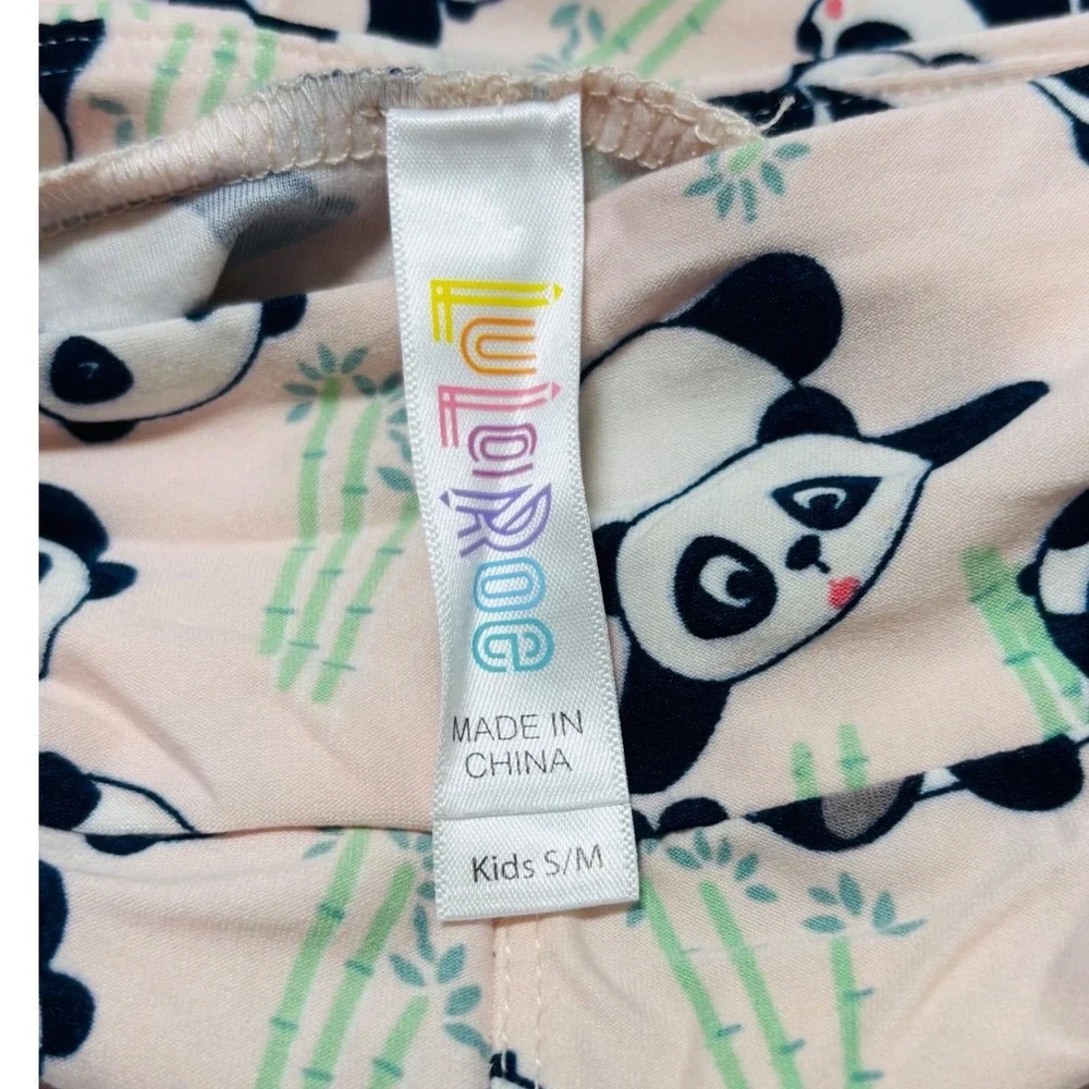 LuLaRoe Girls Kids Leggings Pink Pandas‎ Bamboo Sizes 2T-6+ Size S/M NWT